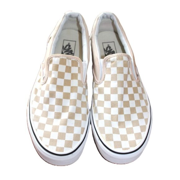 VANS Classic Checkerboard Slip-Ons, Warm Taupe/White - Unisex, M9.5/W11 - Picture 3 of 15